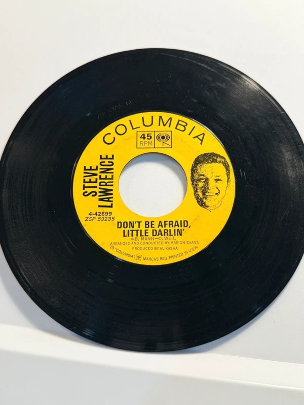 Steve Lawrence Columbia Records 45 RPM Don’t be afraid little darling R36